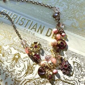 Gorgeous vintage pink bracelet with adorns